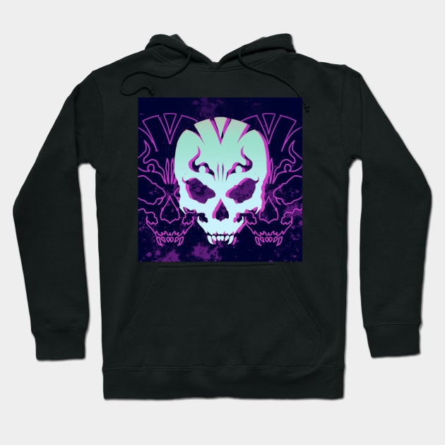 Purple Neon Skull Hoodie by jeusev